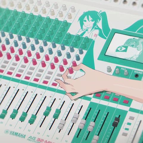 Miku checking the sound equipment