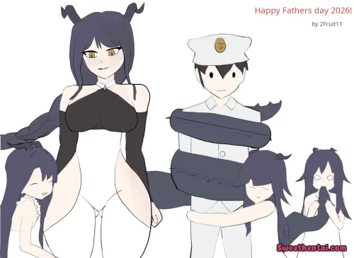 I drew a dragon lady and her family