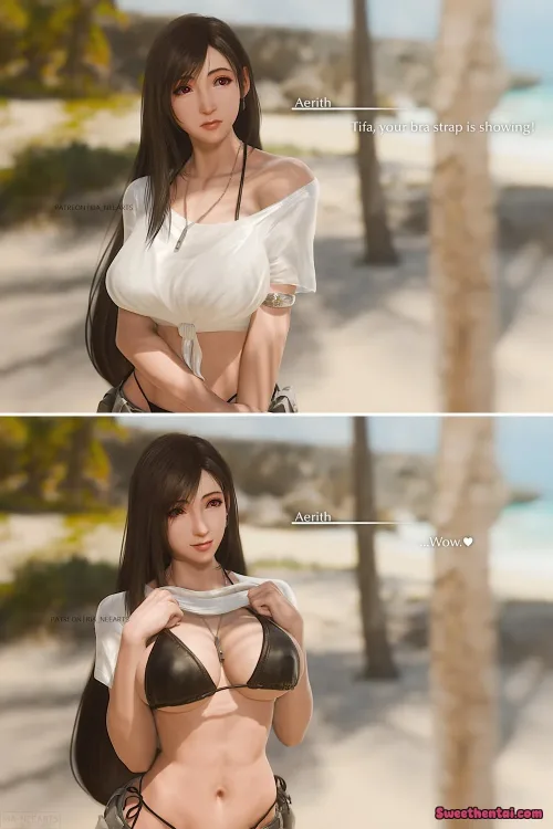 Tifa - 'Your bra strap is showing'