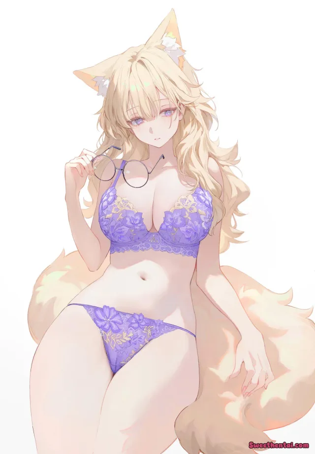 Pretty fox in pretty lingerie