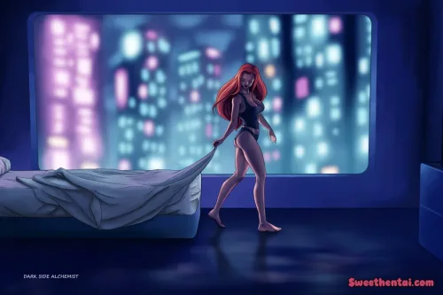 Mara Jade resting on a safe house during one of her covert missions.