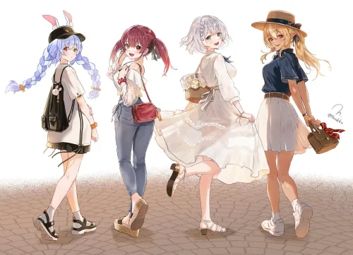 Pekora, Marine, Noel, and Flare