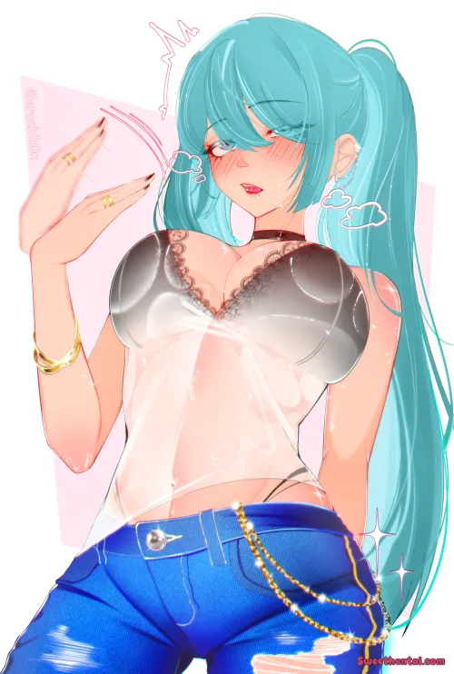 Seems like this sweaty Miku is absolutely baking