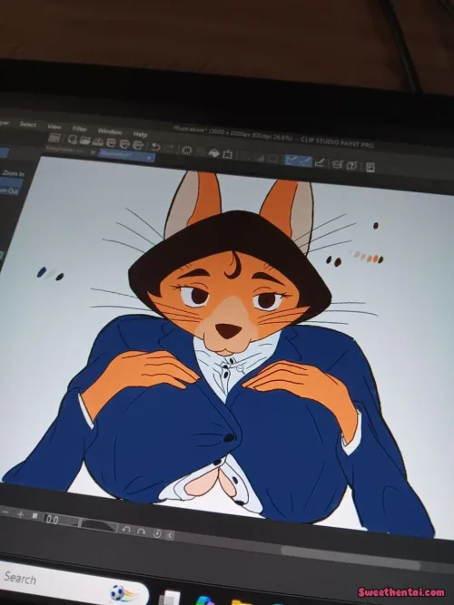 Fox  Suit Boobjob W.I.P Flat Color by me