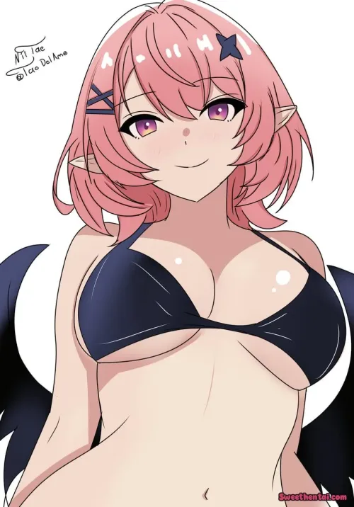 Remielle Dan wearing hot black bra