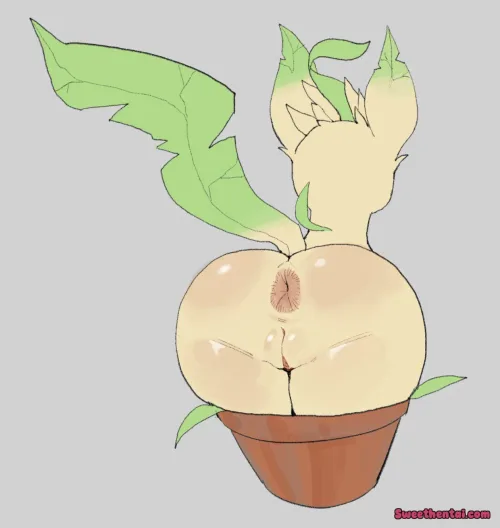 A potted Leafeon <3